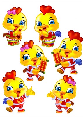 鸡年卡通形象PSD素材